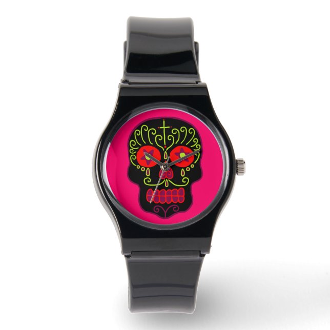 Reloj De Pulsera Black Sugar Skull (Anverso)