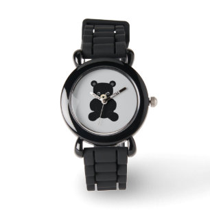 Reloj De Pulsera Black Teddy Bear Watch