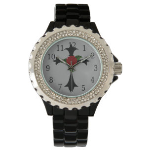 Reloj De Pulsera Black Tribal Cross Watch