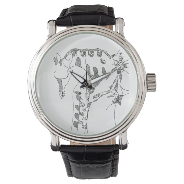 Reloj De Pulsera Black & white abstract stick  tapestries wood wall (Anverso)