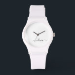 Reloj De Pulsera Black White Modern Script Girly Monograma Nombre<br><div class="desc">Reloj de nombres de monograma de escritura simple en blanco y negro. Esto hace que la graduación perfecta, el cumpleaños, el boda, la ducha de novia, el aniversario, la ducha de bebé o la fiesta de soltera sea un regalo para alguien que ama el lujo glam y los estilos de...</div>