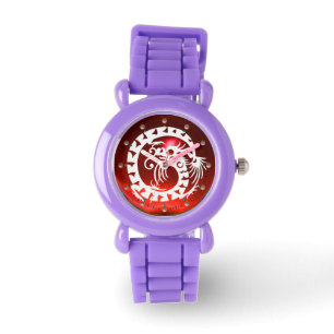 Reloj De Pulsera BLANCO APERITIVO DRAGON Negro, Ruby Rojo, Gemas ro