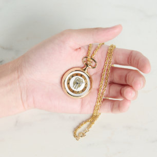 Reloj De Pulsera blanco cruzado de oro católico