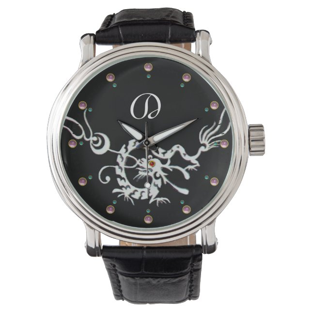RELOJ DE PULSERA BLANCO NEGRO DRAGON MONOGRAM (Anverso)
