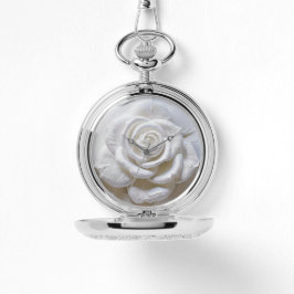 Reloj De Pulsera Blanco sobre blanco - Rosa esculpido