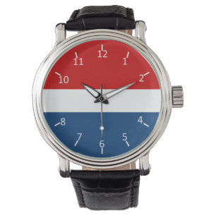 Reloj De Pulsera Blanco y azul rojos
