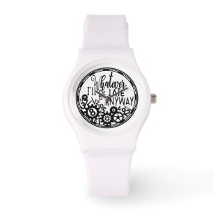 Reloj De Pulsera Blanco y negro lo que sea que llegue tarde, mira