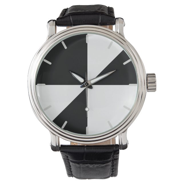 Reloj De Pulsera Blanco y Negro Moderno (Anverso)