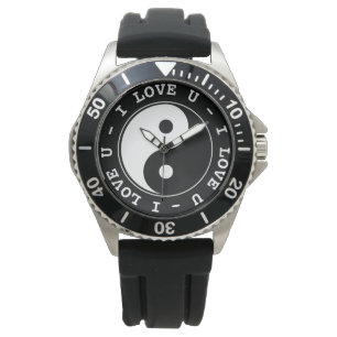 Reloj De Pulsera Blanco y negro - Yin y Yang te amo