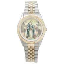 Blessed Mother Gold/Silver Toned watch