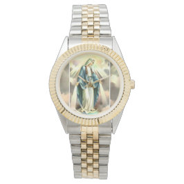 Reloj De Pulsera Blessed Mother Gold/Silver Toned watch