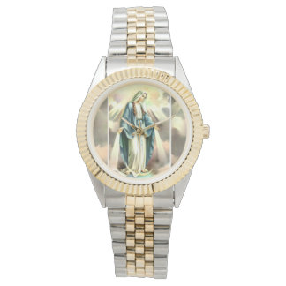 Reloj De Pulsera Blessed Mother Gold/Silver Toned watch