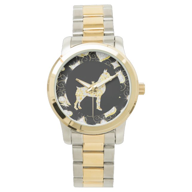 RELOJ DE PULSERA BLING DE PERRO DE LA CARCASA (Anverso)