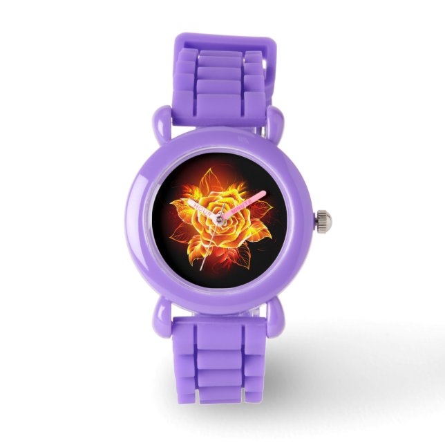 Reloj De Pulsera Blooming Fire Rose (Anverso)