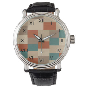 Reloj De Pulsera Bloque geométrico abstracto moderno en Verde azula