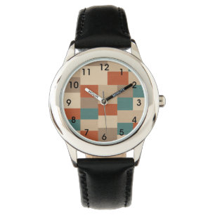 Reloj De Pulsera Bloque geométrico abstracto moderno en Verde azula