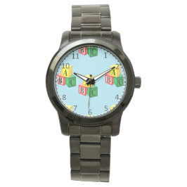 Reloj De Pulsera bloques de alfabeto abc