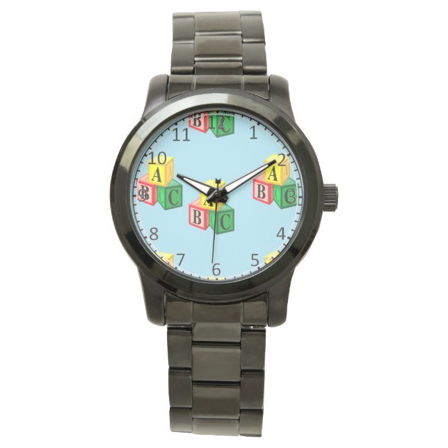 Reloj De Pulsera bloques de alfabeto abc (Anverso)