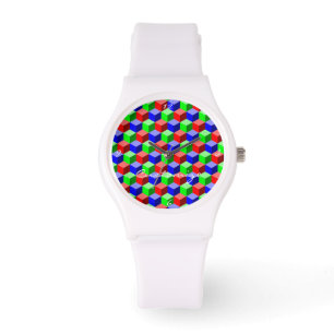 Reloj De Pulsera Bloques de edificios coloridos Thunder_Cove 3-D