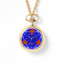 Reloj De Pulsera Blossom de Lotus chino (rojo, azul real, plateado)