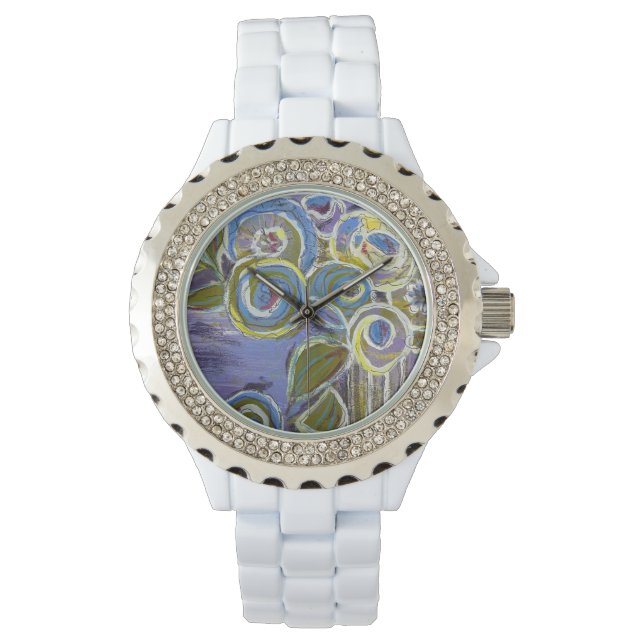 Reloj De Pulsera Blue and Purple by Lydia's Art Sangria (Anverso)