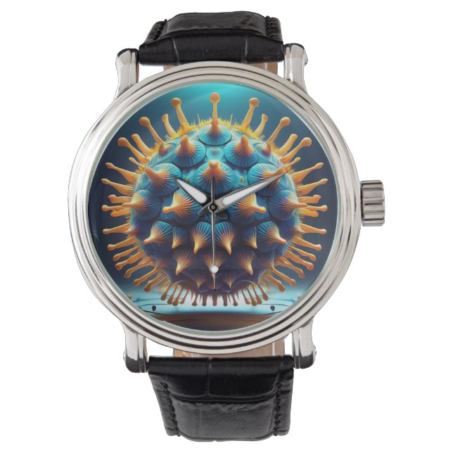 Reloj De Pulsera Blue And Yellow Spore Ball (Anverso)