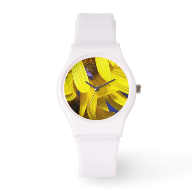 Reloj De Pulsera Blue Bee N The Yellow Sunflower Watts (Anverso)