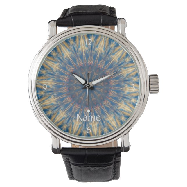 Reloj De Pulsera Blue Chakra Kaleidoscope Thunder_Cove (Anverso)