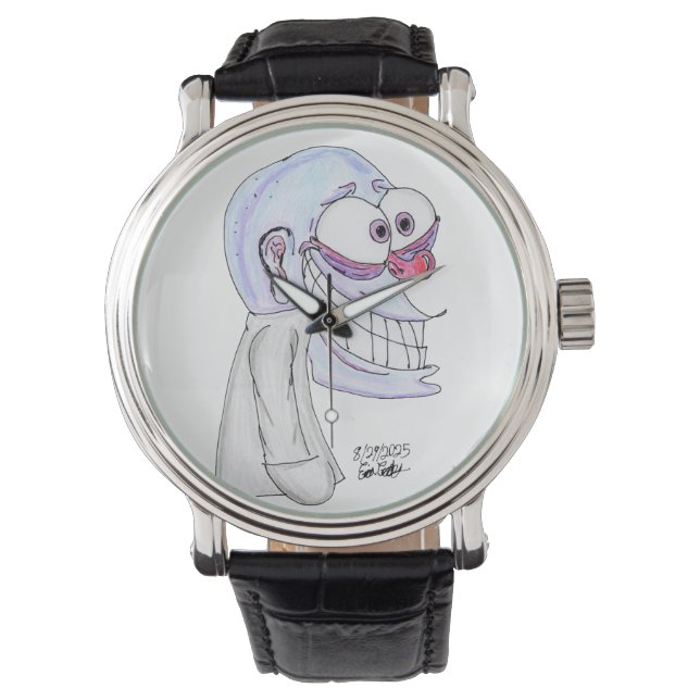 Reloj De Pulsera blue character smiling with coat (Anverso)