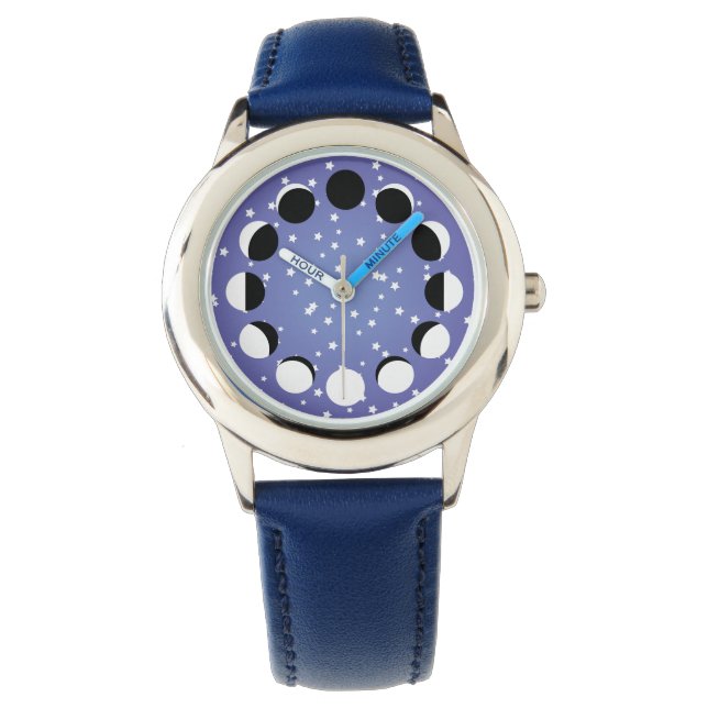 Reloj De Pulsera Blue Children's Moon Phase Astronomy Watch (Anverso)