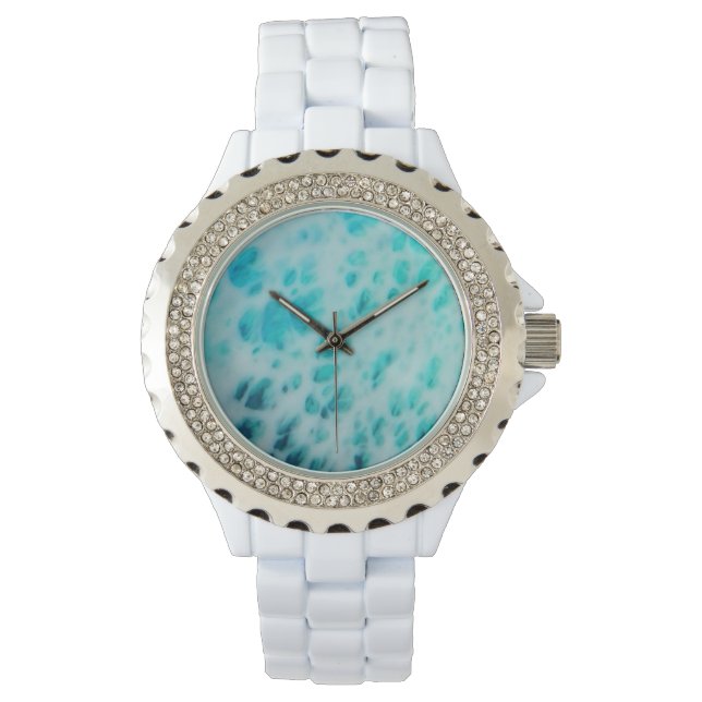 Reloj De Pulsera Blue Crush - Arte abstracto costero  (Anverso)