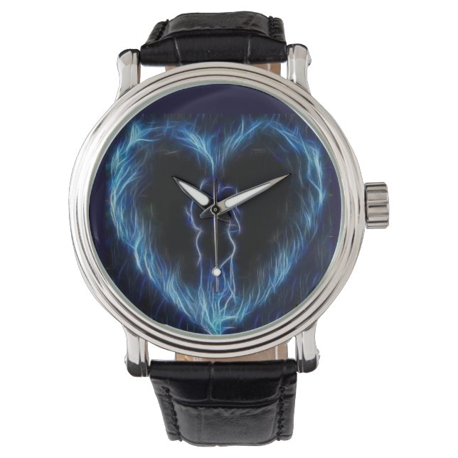 Reloj De Pulsera Blue Fire Heart Watch (Anverso)