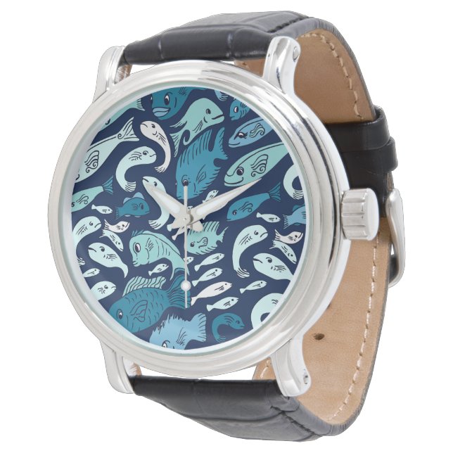 Reloj De Pulsera Blue Fish Globe Watch (Angular)