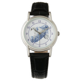 Reloj De Pulsera Blue Floral Swan