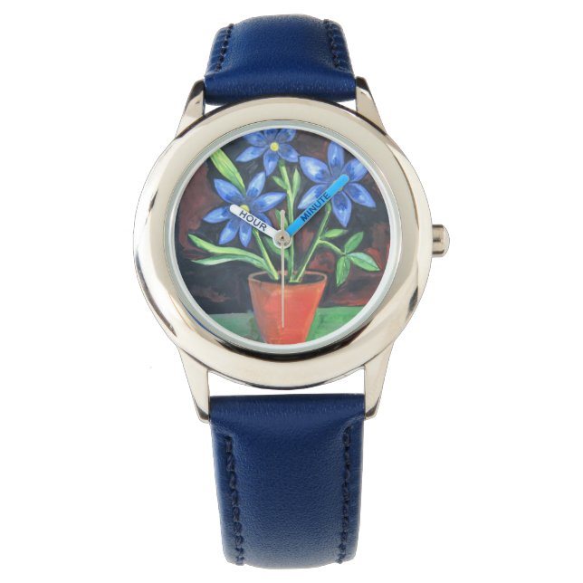 Reloj De Pulsera Blue Flowers Watch (Anverso)