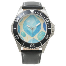 Reloj De Pulsera Blue Gemstone Heart Clock – Elegant Crystal Timepi