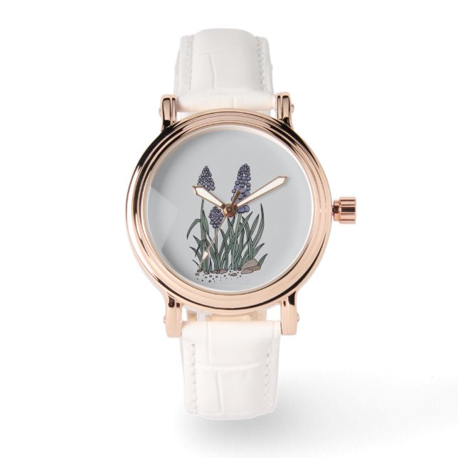Reloj De Pulsera Blue Grape Hyacinth Watch (Anverso)