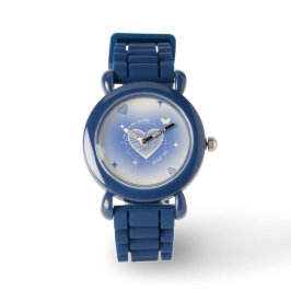 Reloj De Pulsera Blue Heart Kids Watch - Diseño divertido
