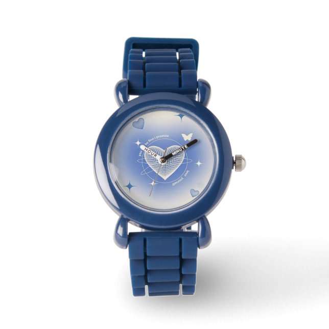Reloj De Pulsera Blue Heart Kids Watch - Diseño divertido (Anverso)