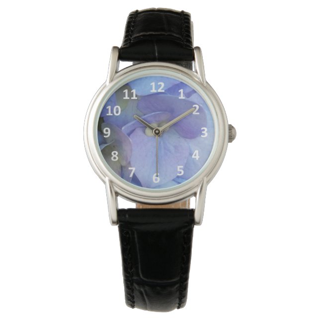 Reloj De Pulsera Blue Hydrangea Blossom Numeral Watch (Anverso)