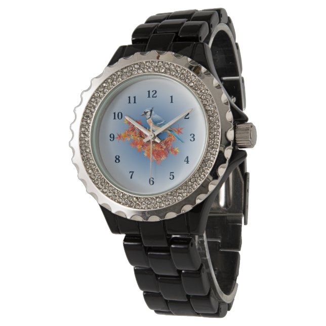 Reloj De Pulsera Blue Jay in Fall Colors (Angular)