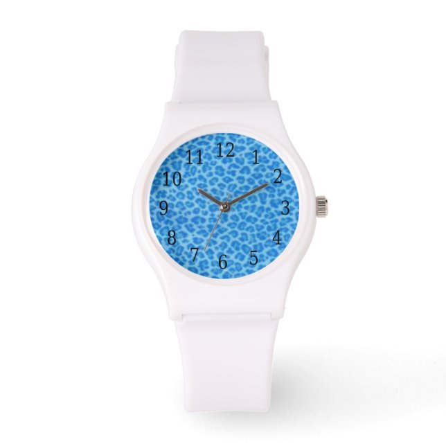 Reloj De Pulsera Blue Leopard Print Watch (Anverso)