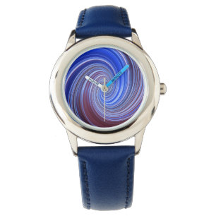 Reloj De Pulsera Blue Light Paint Swirl Watch
