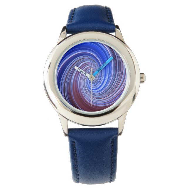 Reloj De Pulsera Blue Light Paint Swirl Watch (Anverso)