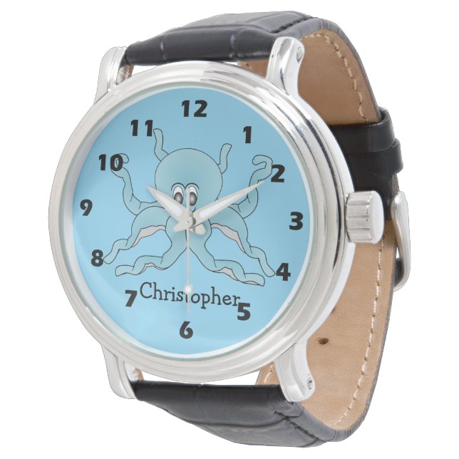 Reloj De Pulsera Blue Octopus Design (Angular)