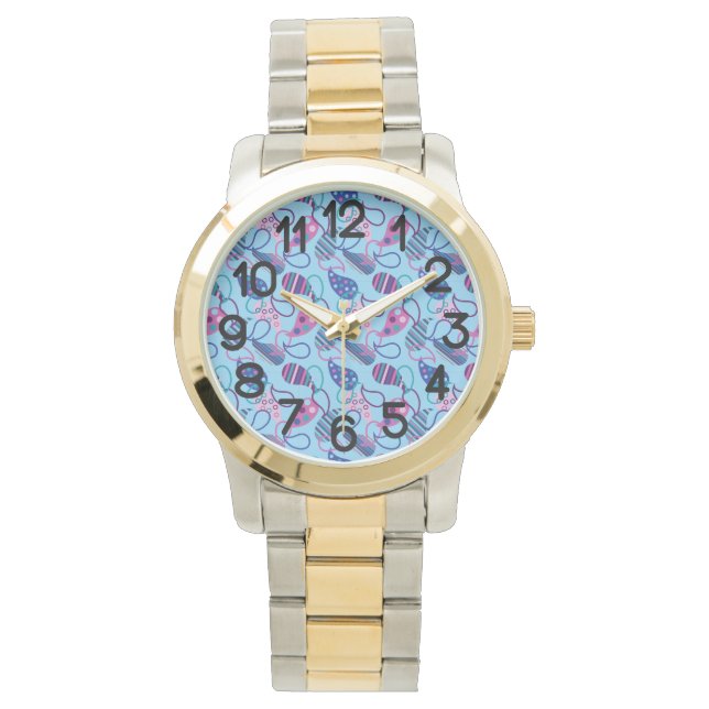 Reloj De Pulsera Blue Paisley (Anverso)