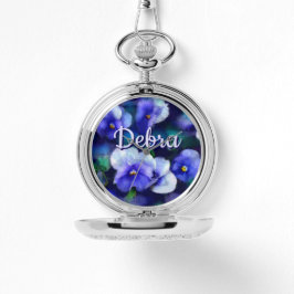 Reloj De Pulsera Blue Pansies Pansy Flower Floral Personalized