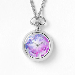 Reloj De Pulsera Blue Purple Compass Gemstone Diamante de imitación