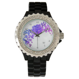 Reloj De Pulsera *~* Blue Purple Magenta Hydrangea Floral