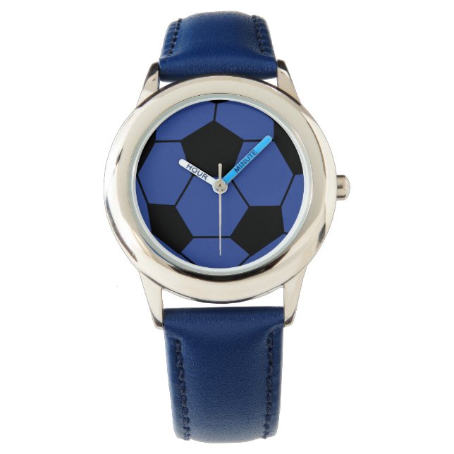 Reloj De Pulsera Blue Soccer Ball Writing Watch (Anverso)